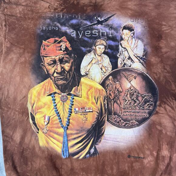 The mountain Native American men’s brown graphic tee size 3xl - Picture 2 of 7